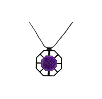 Violet Hexagonal Geometric Necklace by Ikita