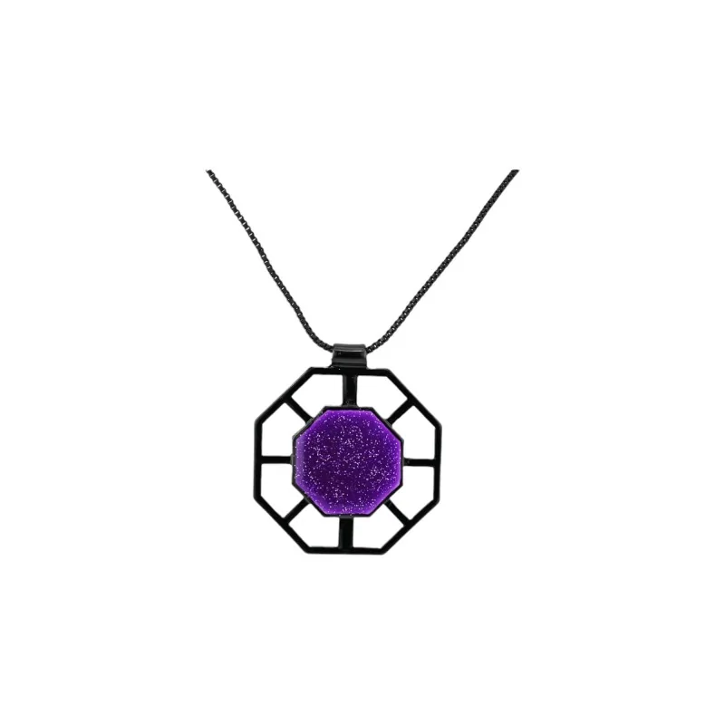 Hexagonal Geometric Necklace in Purple by Ikita