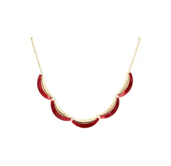 Fantasy Necklace Half-Moons Burgundy by Ikita