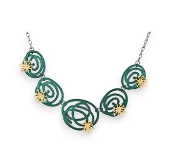 Costume green spiral necklace by Ikita