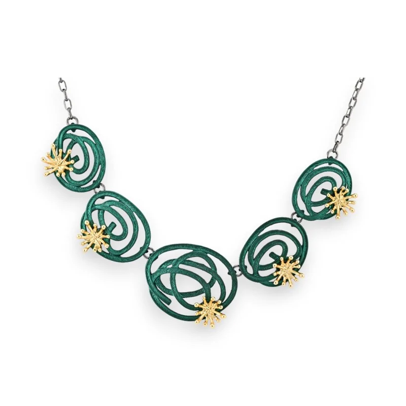 Ikita green spiral fashion necklace