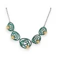 Costume green spiral necklace by Ikita