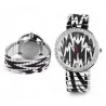 Donna Kelly Black and White Elastic Bracelet Watch