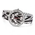 Show Donna Kelly Black and White Elastic Bracelet Watch