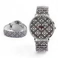 Kelly Women's Watch with Elastic Bracelet and Geometric Pattern