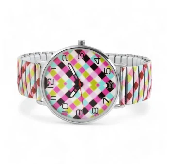 Women's watch Donna Kelly with multicolored elastic bracelet