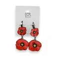 Red poppy earrings by Lolilota