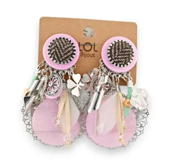 Boucles d'oreilles à clip Lolilota Rose Pastel