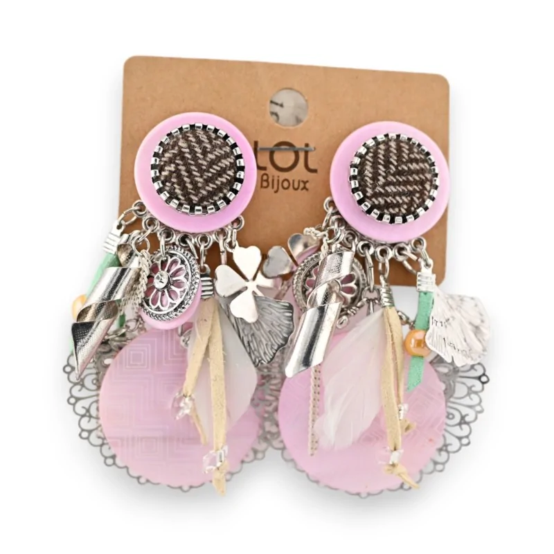 Boucles d'oreilles à clip Lolilota Rose Pastel