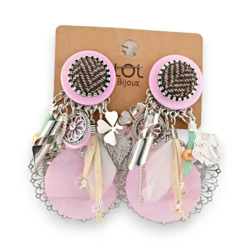 Boucles d'oreilles à clip Lolilota Rose Pastel