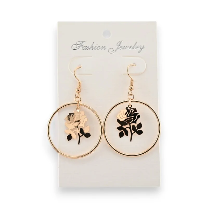 Gold-plated pink costume earrings