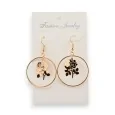 Pink gold-plated fashion earrings