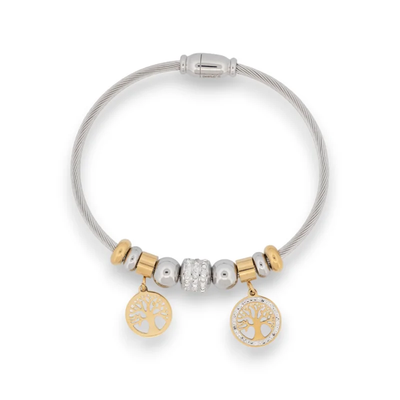 Feines Schmuckarmband mit Baum des Lebens und Strass Charms