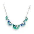 Collier Fantaisie Demi-Lunes Vertes et Bleues