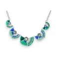 Collier Fantaisie Demi-Lunes Vertes et Bleues