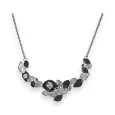 Metallic Gray and Black Floral Fantasy Necklace