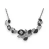 Metallic Gray and Black Floral Fantasy Necklace