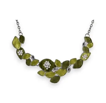 Collier Fantaisie Feuillage Vert