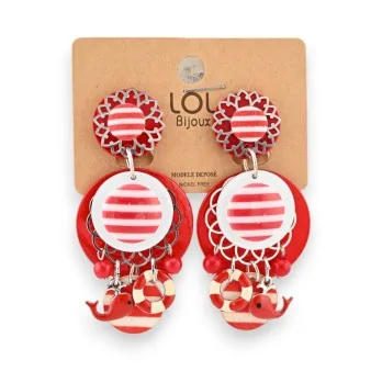 Boucles d'oreilles à clip Lolilota Rouge Marin