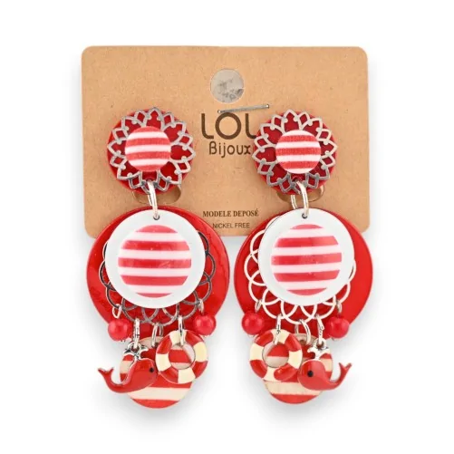 Lolilota Red Marine Clip-on Earrings