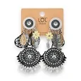 LOLILOTA Black Mandala Clip-on Earrings