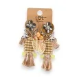 Lolilota Taupe Gingham Clip-on Earrings