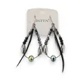 Black feather earrings from Ikita