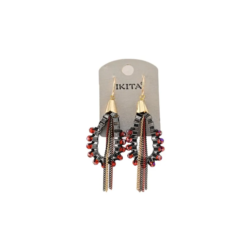 Ikita Burgundy Pearl Earrings