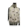 Bufanda beige con estampado de estrellas