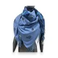 Blue patchwork square scarf