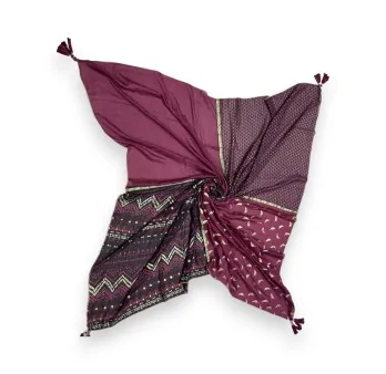 Foulard quadrato patchwork Lampone