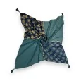 Foulard Patchwork Floral Bleu Canard