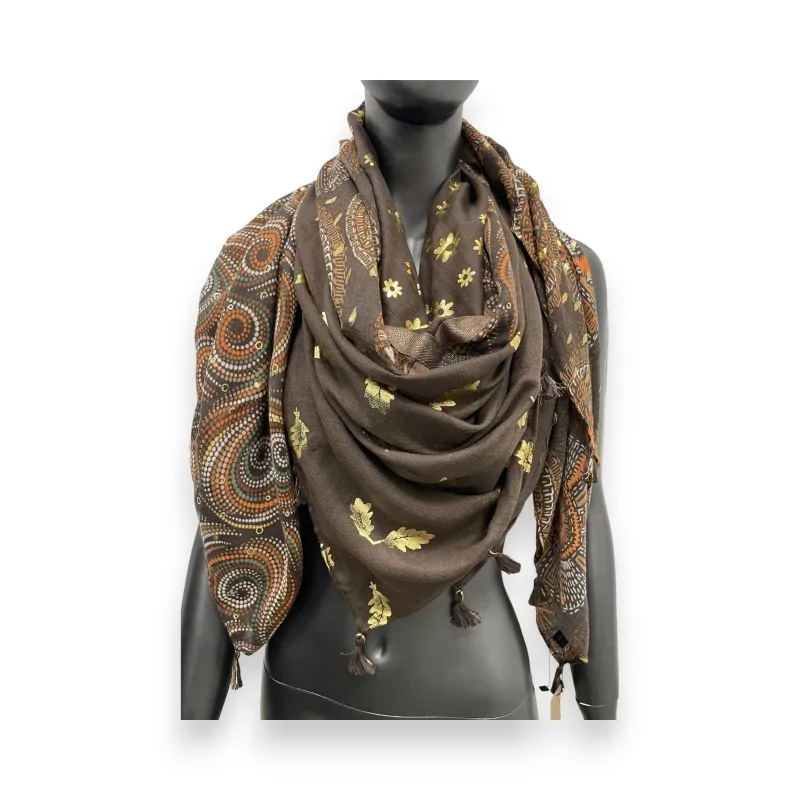 Foulard Carré Patchwork Automnal