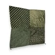 Foulard quadrato patchwork verde militare floreale