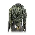 Foulard quadrato patchwork verde militare