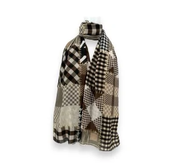 Foulard Patchwork Eleganza Autunnale marrone