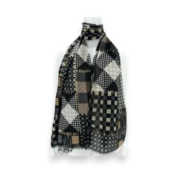 Black Patchwork Scarf