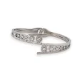 Silver Geometric Bangle with Rhinestones