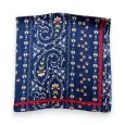 Navy blue paisley pattern square