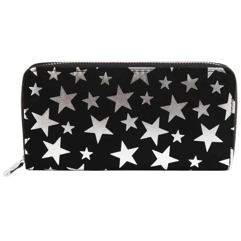 Cartera de Mujer con Estrellas Plateadas