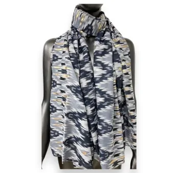 Foulard ethnique gris et noir avec détails doré