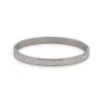 Slim silver-plated bangle with a band of rhinestones