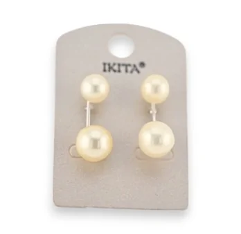 Boucles d'oreilles perles écru de chez Ikita