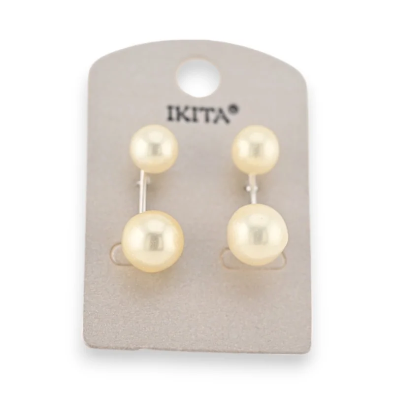 Boucles d'oreilles perles écru de chez Ikita