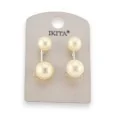 Boucles d'oreilles perles écru de chez Ikita