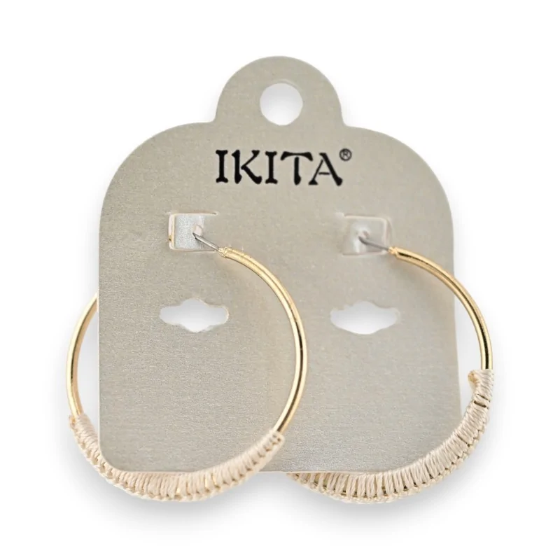 Ikita beige and gold hoop earrings