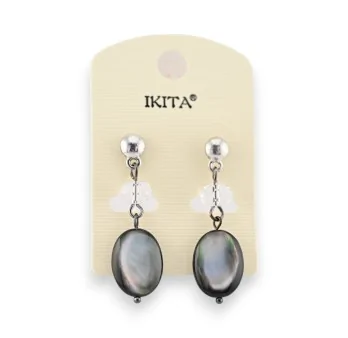 Ikita drop earrings with mother-of-pearl effect