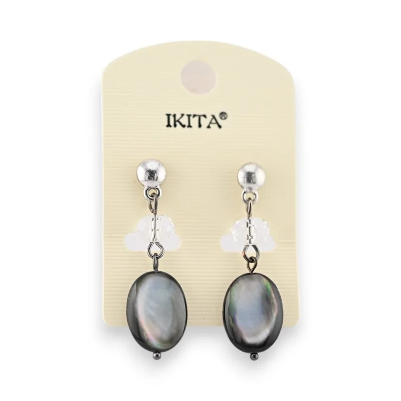 Ikita drop earrings with mother-of-pearl effect