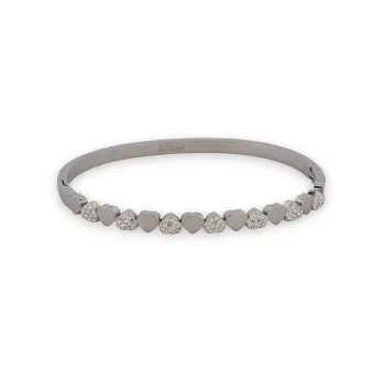 Slim silver bracelet with a small heart