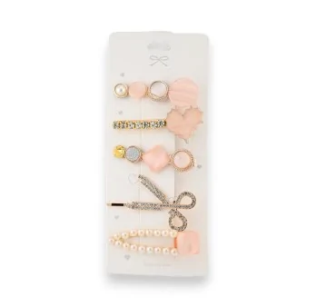 Fancy hair clip set with rhinestone scissors